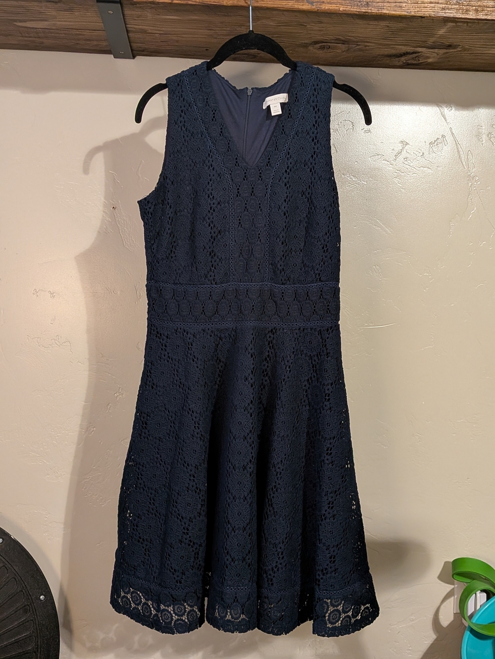 Charter Club Navy Sleeveless Lace Midi Dress